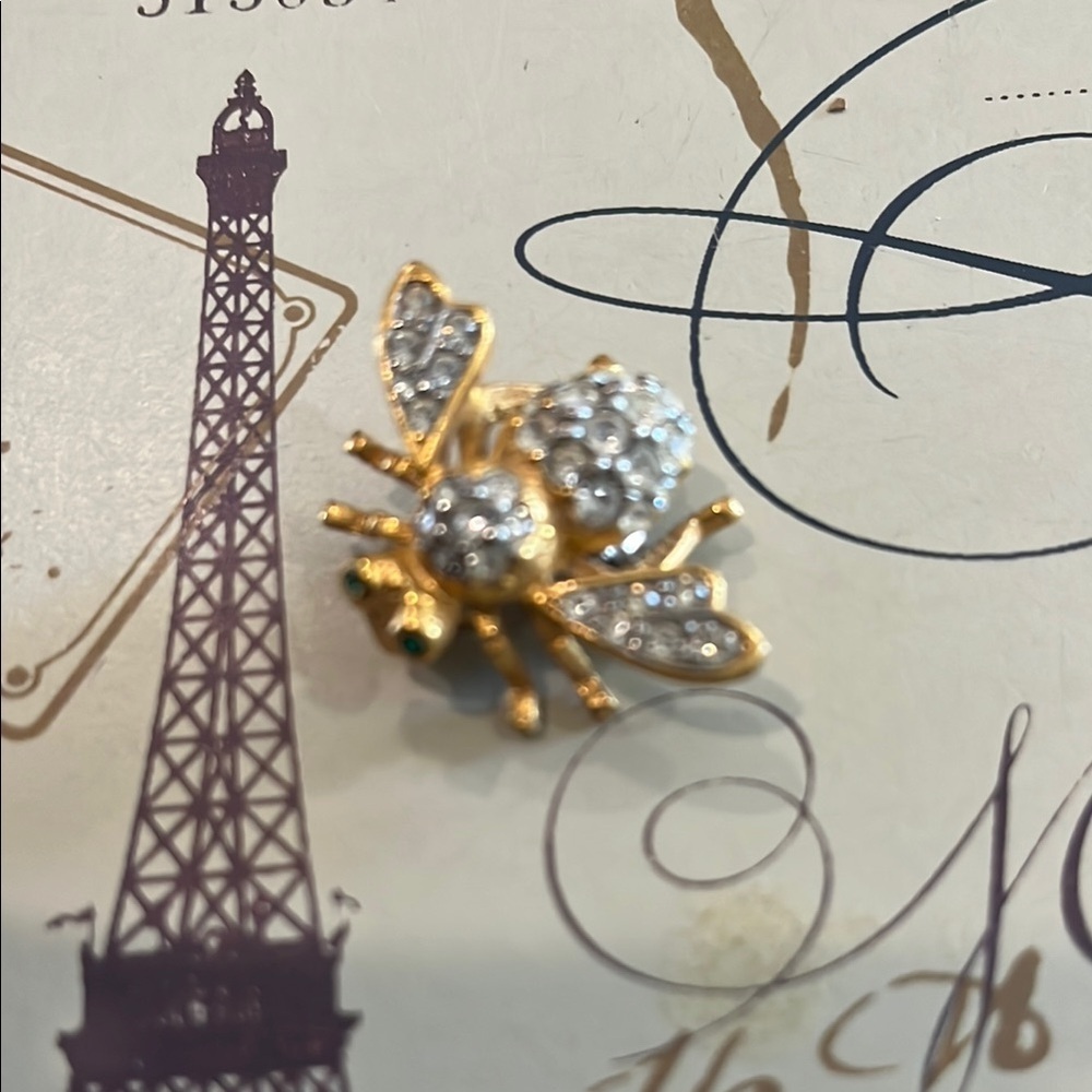 Gold and Silver Bee Brooch costume jewelry